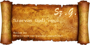 Szarvas Gyöngyi névjegykártya